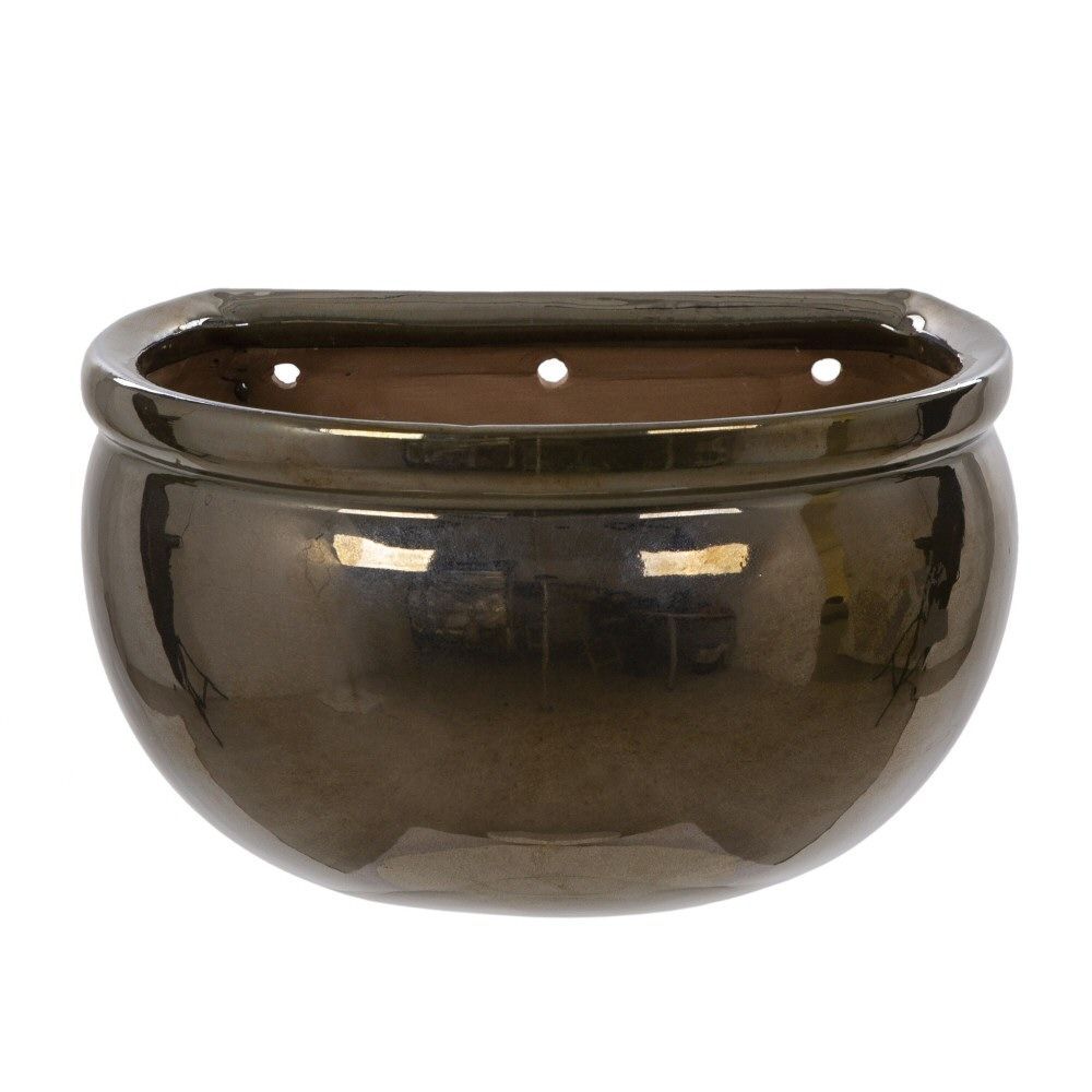 Woodlodge 34cm Bronze Glazed Blossom Wall Pot