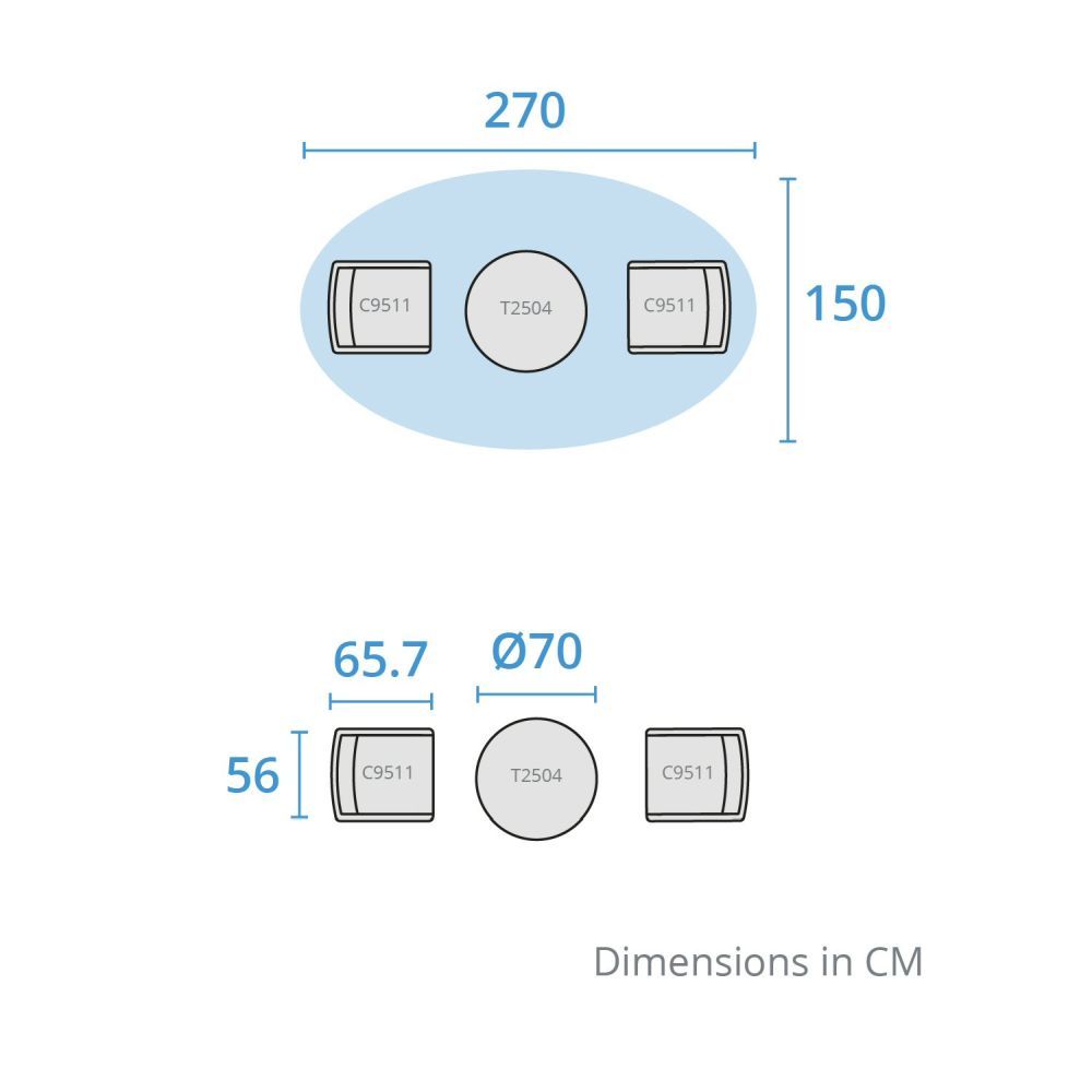 Kettler Savita 2-Seater Bistro Set - Sage