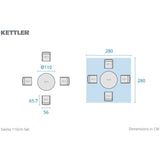 Kettler Savita 4-Seater Round Garden Furniture Dining Suite - Sage