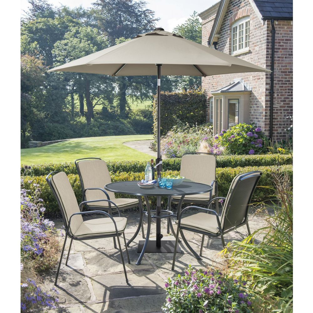 Kettler Savita 4 Seater Round Garden Furniture Dining Suite