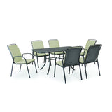 Kettler Savita 6-Seater Rectangular Garden Furniture Dining Suite - Sage