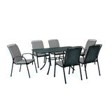 Kettler Savita 6-Seater Metal Garden Furniture Dining Suite - Slate