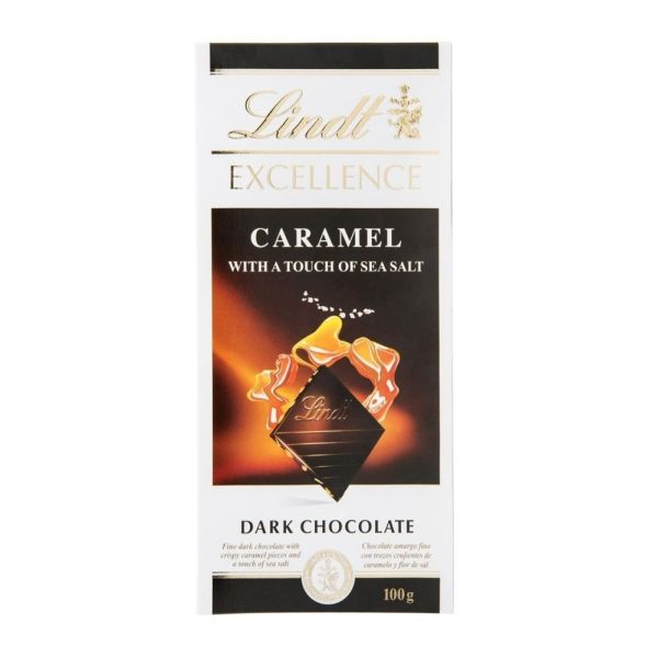 Lindt 100g Excellence Dark Caramel & Sea Salt Chocolate Bar