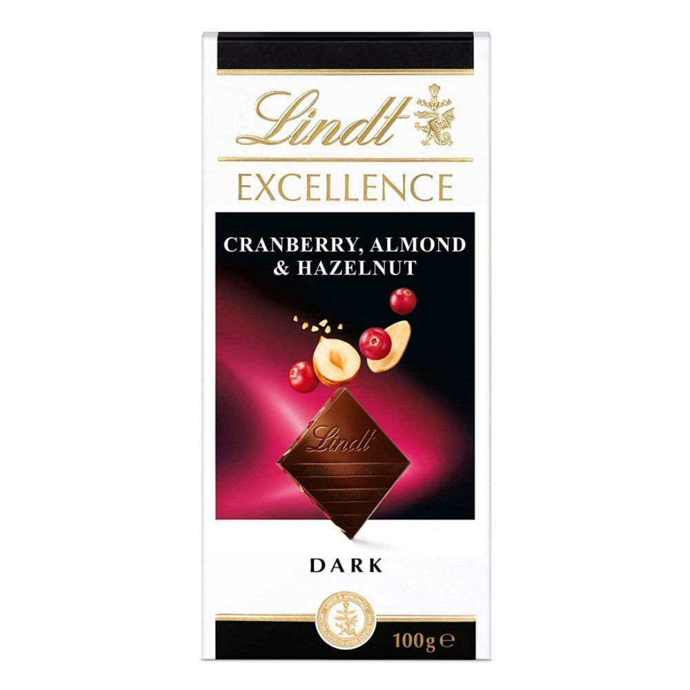 Lindt 100g Excellence Cranberry, Almond & Hazelnut Dark Chocolate