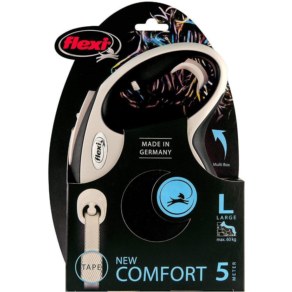Flexi Black New Comfort Tape Retractable Dog Lead