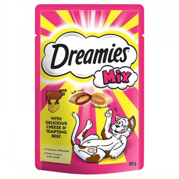 Dreamies 60g Mix Delicious Cheese & Tempting Beef