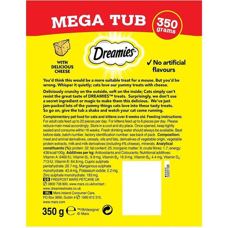 Dreamies 350g Cheese Mega Tub Cat Treats