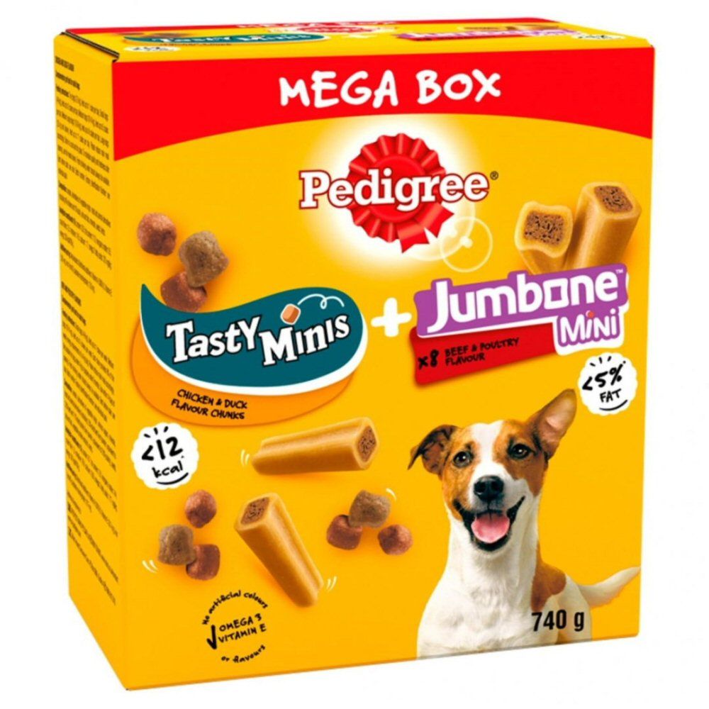 Pedigree 740g Tasty Minis & Jumbone Dog Treats Mega Box