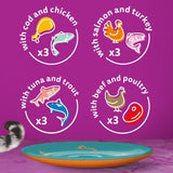 Whiskas 12 x 85g Duo Surf & Turf Adult Wet Cat Food Pouches in Jelly