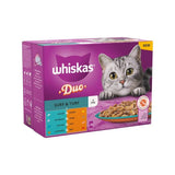 Whiskas 12 x 85g Duo Surf & Turf Adult Wet Cat Food Pouches in Jelly