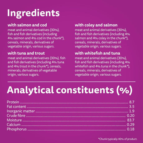 Whiskas 12 x 85g Duo Ocean Delights Adult Wet Cat Food Pouches in Jelly