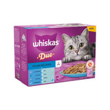 Whiskas 12 x 85g Duo Ocean Delights Adult Wet Cat Food Pouches in Jelly