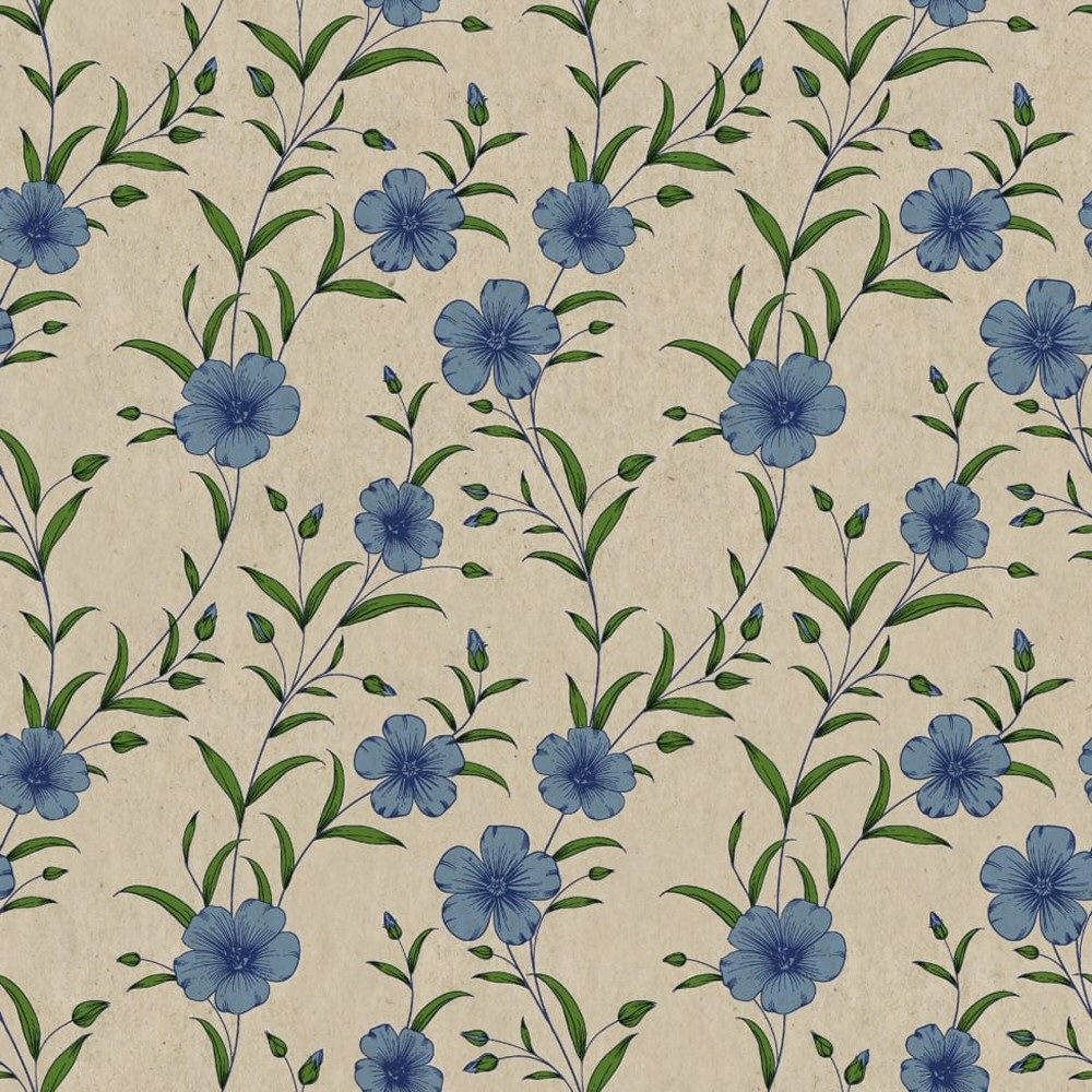 N.J Products 33cm Flax Flower Pattern Napkin (Pack of 20)
