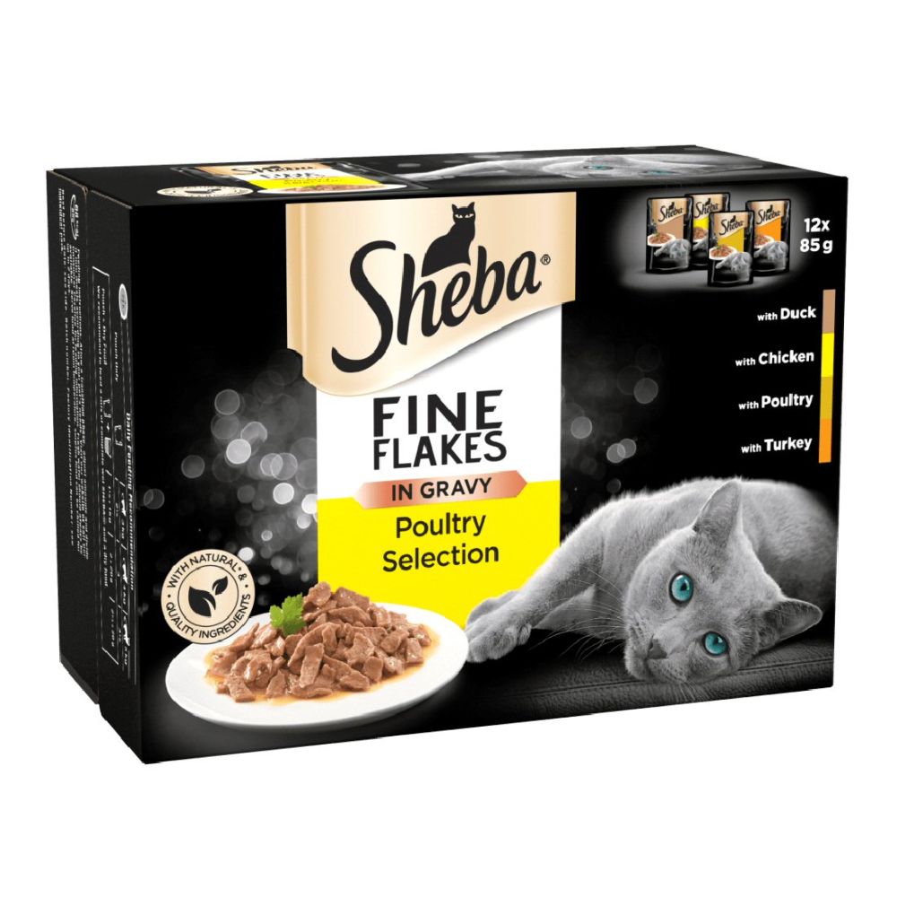 Sheba 12 x 85g Fine Flakes Poultry Selection in Gravy