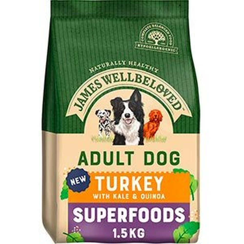 James Wellbeloved 1.5kg Adult Dog Superfood - Turkey with Kale & Quinoa