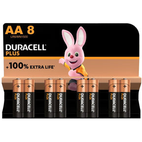Duracell Plus 8 Pack AA Alkaline Batteries