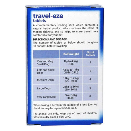 Johnsons Pack of 24 Travel-eze Tablets for Dogs & Cats