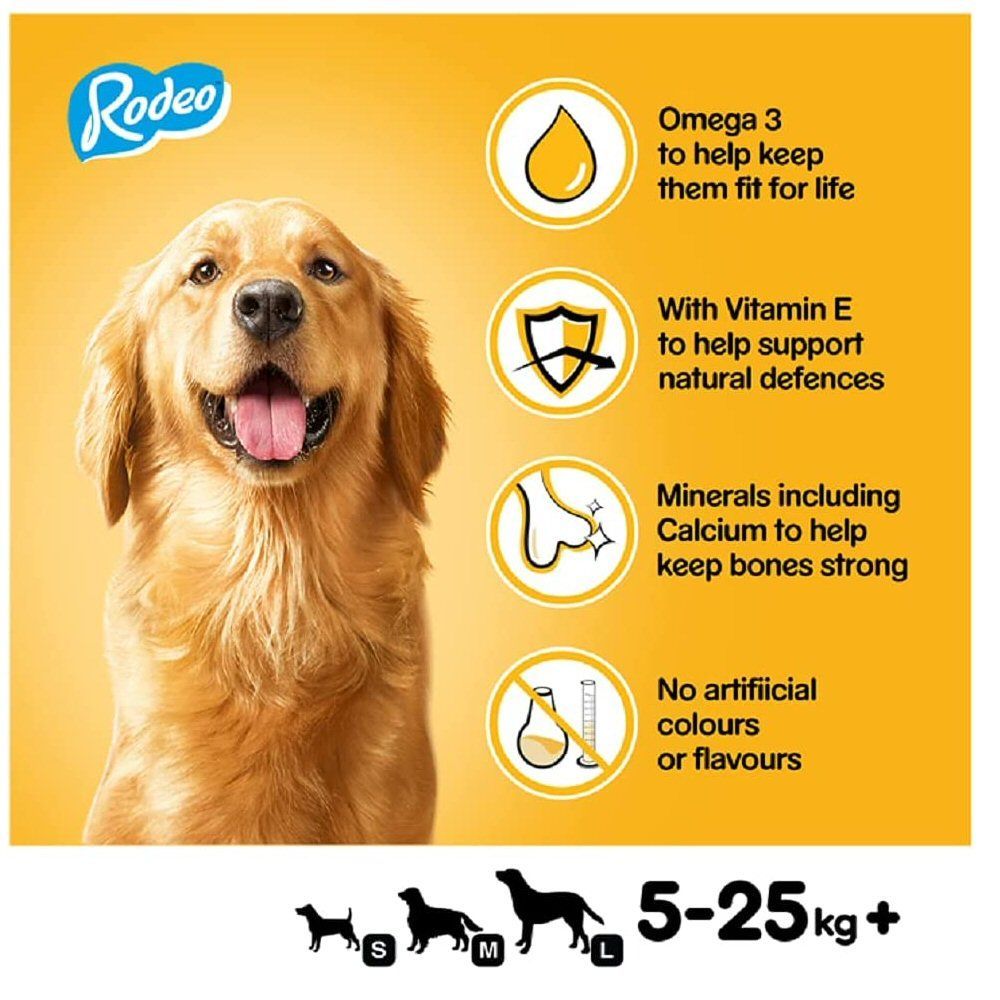 Pedigree Rodeo 123g Dog Treats with 7 Beef Sticks