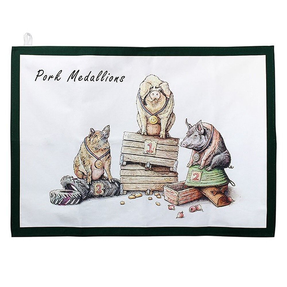 Wild Bites 70cm Pork Madallions Tea Towel