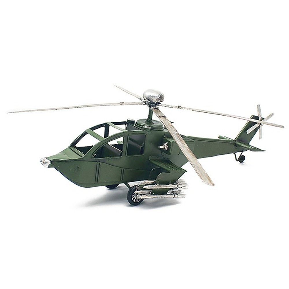 Tin Transport Green Helicopter Ornament