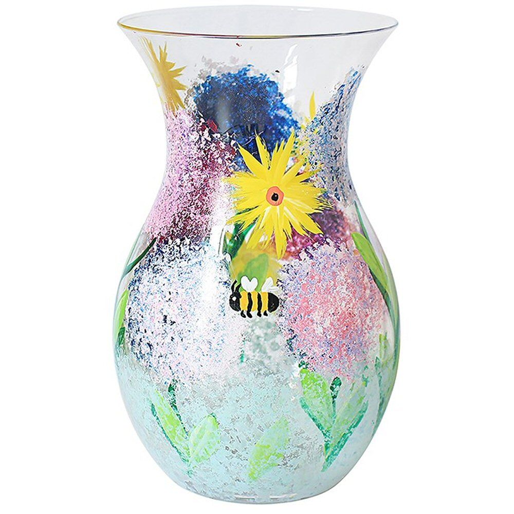 Lynsey Johnstone Hand Painted Alliums & Bees Vase