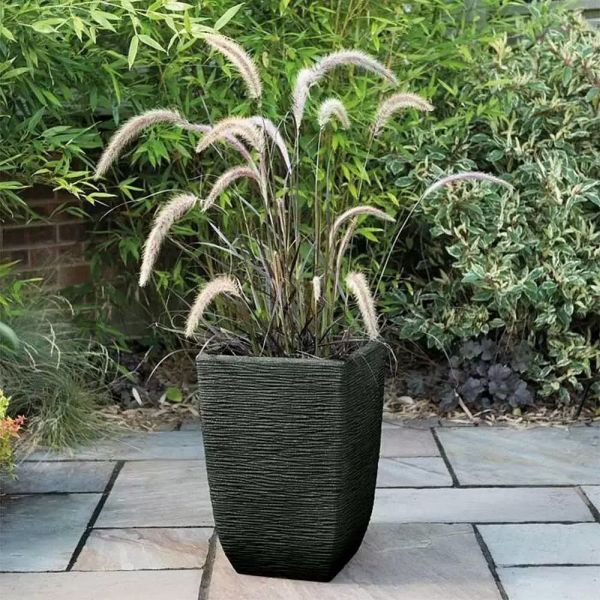 Stewarts 33cm Marble Green Tall Plastic Cotswold Planter