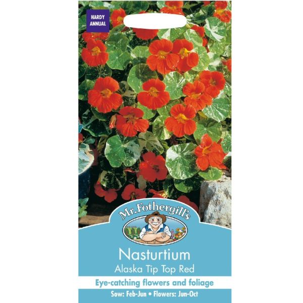 Mr Fothergill's Nasturtium Alaska Tip Top Red Seeds