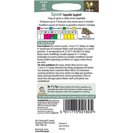 Mr Fothergill's Squash 'Vegetable Spaghetti' Seeds