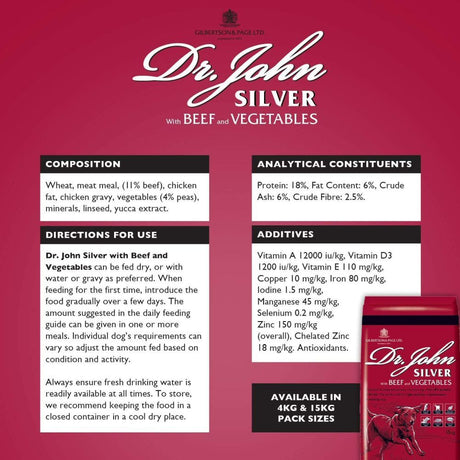 Dr John 15kg Silver With Beef Adult Dog Food