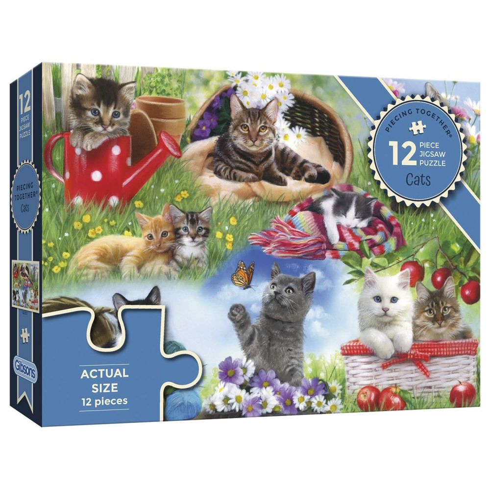 Gibsons Games 12 Piece Cats Piecing Together Jigsaw Puzzle