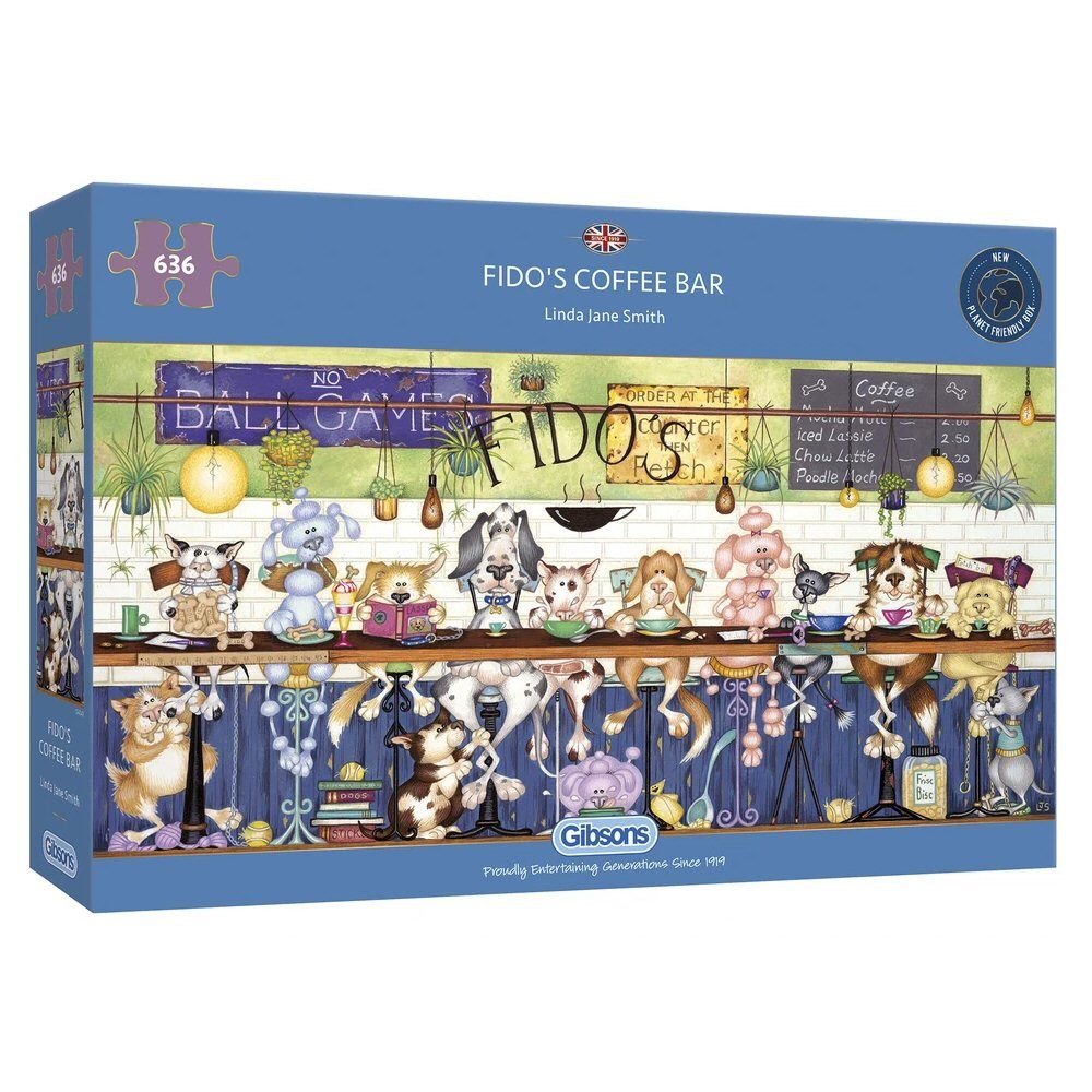 Gibsons Games 636 Piece Fido's Coffee Bar Jigsaw Puzzle