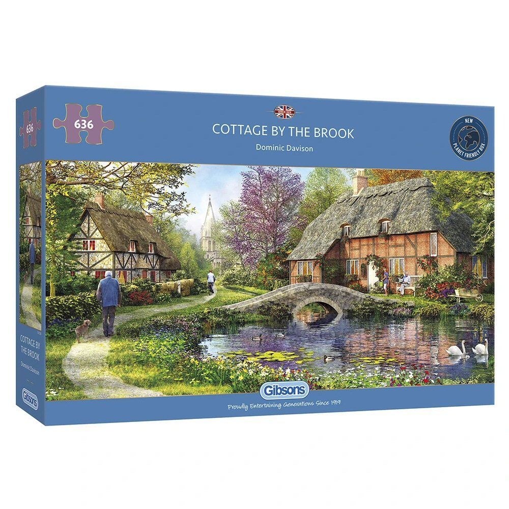 Gibsons Games 636 Piece Cottage By The Brook Jigsaw Puzzle