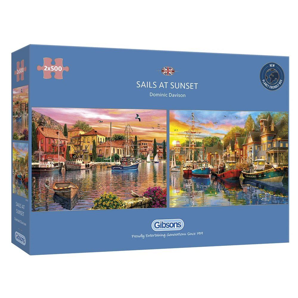 Gibsons Games 2 x 500 Piece Sails At Sunset Jigsaw Puzzle