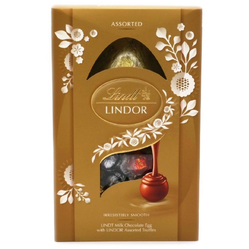 Lindt Lindor 260g Milk Chocolate Egg With Assorted Truffles