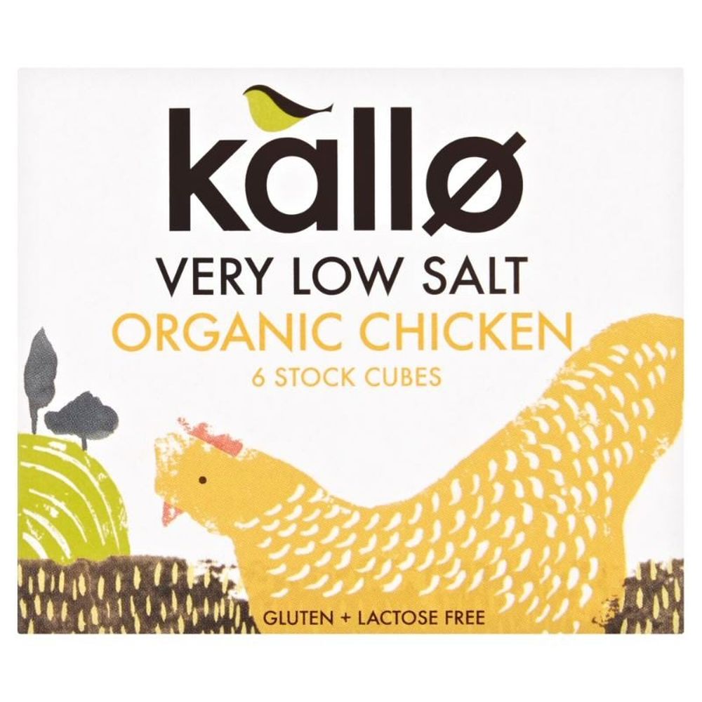 Kallo 48g Organic Low Salt Gluten Free Chicken Stock Cubes