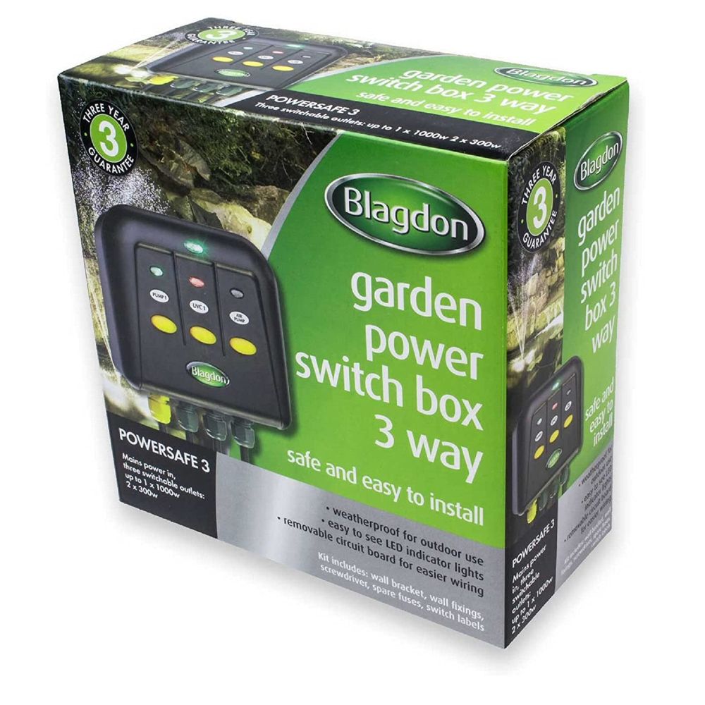 Blagdon 3 Outlet Powersafe Safe Weatherproof Electrical Switch Box