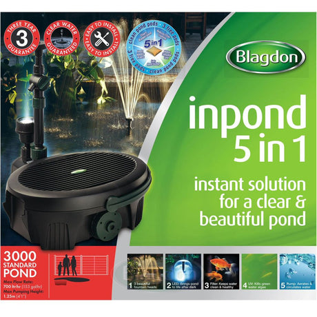 Blagdon Inpond 5 in 1 3000 Pond Pump & Filter - Standard Pond