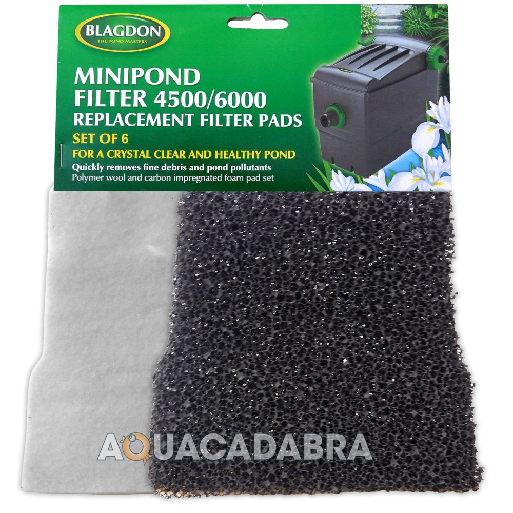 Blagdon Midi-Pond Filter 4500/6000 Carbon and Wool Replacement Filter Pads - Pack of 6