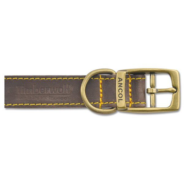 Ancol 55-63cm (Size 8) Timberwolf Sable Leather Dog Collar