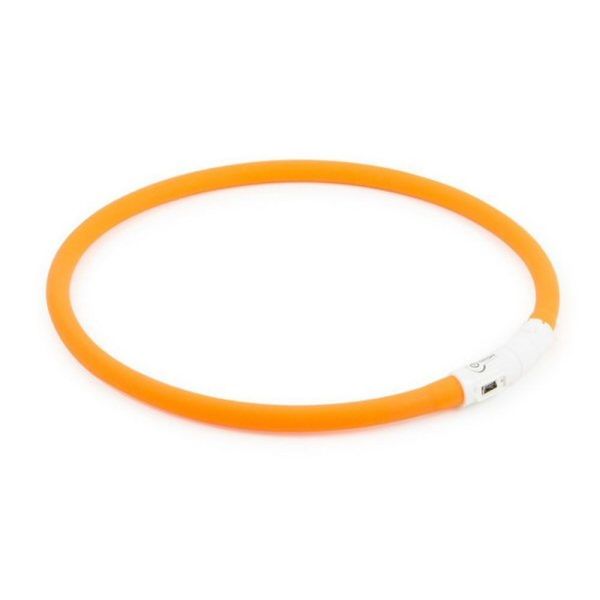 Ancol Orange Rechargeable USB High Visibility Flashing Dog Collar