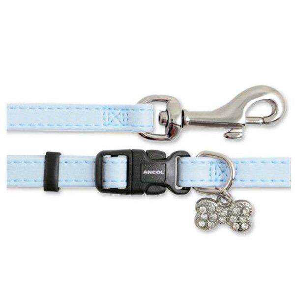 Ancol Small Bite Baby Blue Jewel Puppy Collar & Lead Set