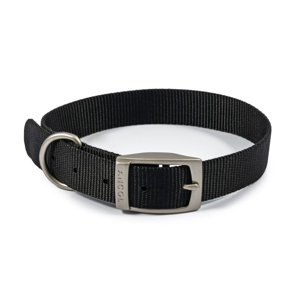 Ancol Viva 26-31cm (Size 2) Black Poly-Weave Dog Collar
