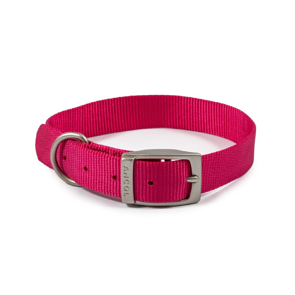 Ancol Viva 26-31cm (Size 2) Pink Poly-Weave Dog Collar