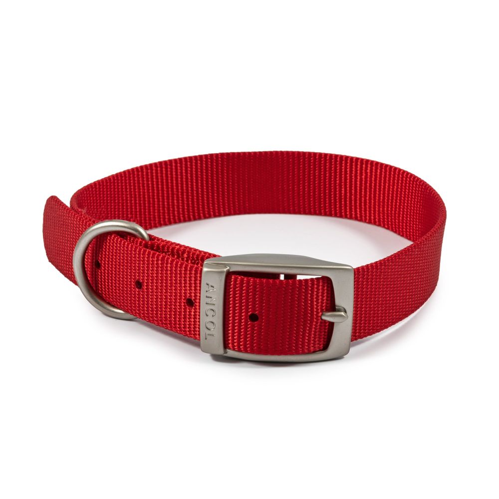Ancol Viva 28-36cm (Size 3) Red Poly-Weave Dog Collar