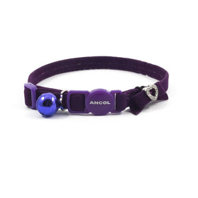 Ancol Purple Velvet Breakaway Cat Collar