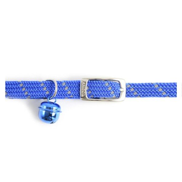 Ancol Blue Reflective All Elastic Softweave Cat Collar