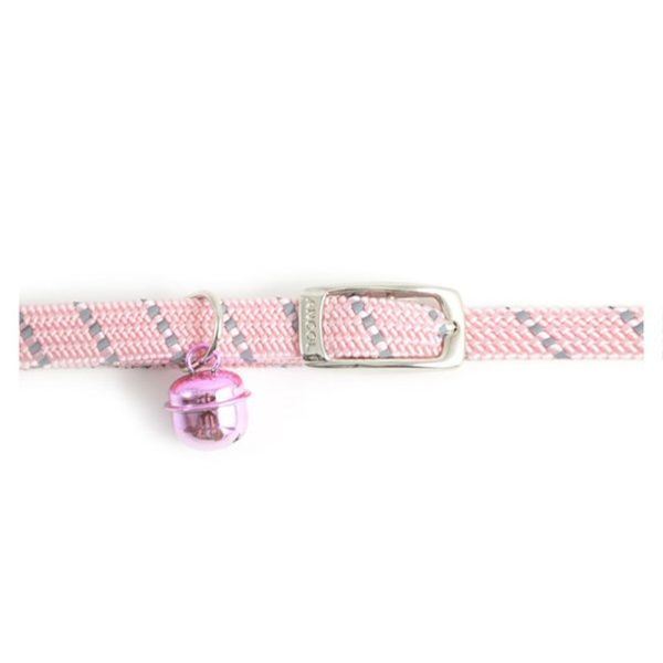 Ancol Pink Reflective All Elastic Softweave Cat Collar