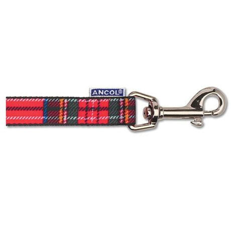 Ancol 1m x 19mm Tartan Red Nylon Dog Lead