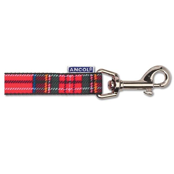 Ancol 1m x 19mm Tartan Red Nylon Dog Lead