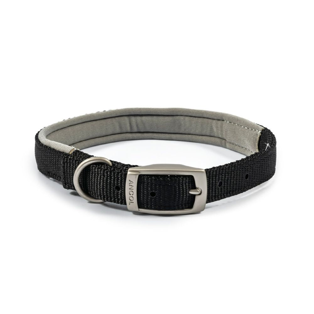 Ancol Viva 39-48cm (Size 5) Black Poly-Weave Padded Dog Collar